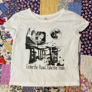 Hollister White Graphic T-Shirt